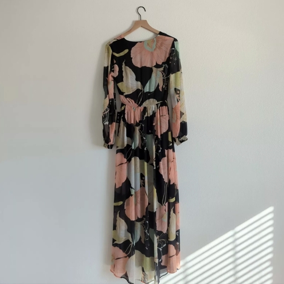 NWT Floral Maxi Dress w/Side Slit Women's Small Feminine, Wedding Guest - Picture 8 of 10